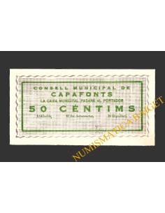 CAPAFONTS, (Tarragona), 50 centims, 1937
