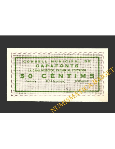 CAPAFONTS, (Tarragona), 50 centims, 1937