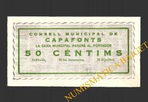 CAPAFONTS, (Tarragona), 50 centims, 1937