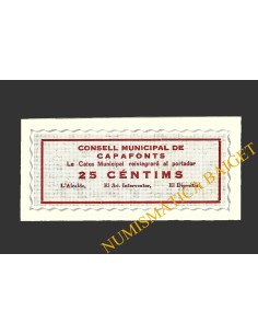 CAPAFONTS, (Tarragona), 25 centims, 1937
