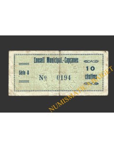 CAPÇANES, (Tarragona), 10 centims, agost del 1937