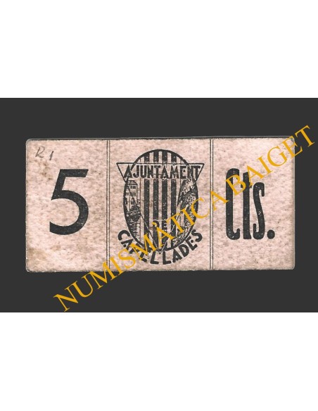 CAPELLADES, (Barcelona), 5 centims, 27 de setembre del 1937