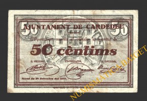 CARDEDEU, (Barcelona), 50 centims, 24 de setembre del 1937