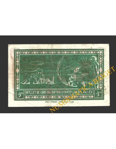 CASTELLAR DEL VALLES, (Barcelona), 1 pesseta, 23 de març del 1937