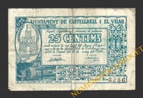 CASTELLBELL I EL VILAR, (Barcelona), 25 centims, 22 de maig del 1937