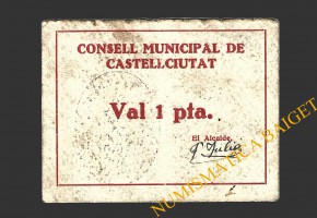 CASTELLCIUTAT, (Lleida), 1 pesseta, 1937
