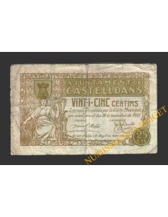 CASTELLDANS, (Lleida), 25 centims, 30 de novembre del 1937