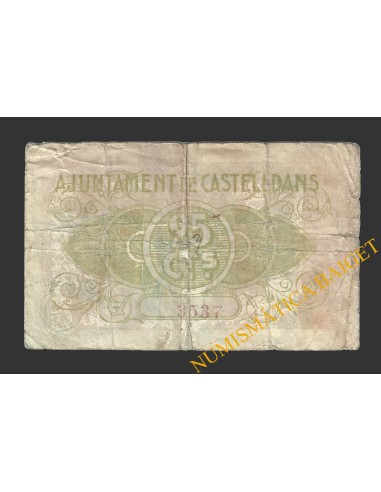 CASTELLDANS, (Lleida), 25 centims, 30 de novembre del 1937