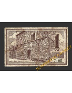 CASTELLO D'EMPURIES, (Girona), 1 pesseta, abril del 1937 2