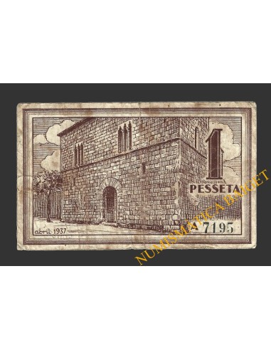 CASTELLO D'EMPURIES, (Girona), 1 pesseta, abril del 1937