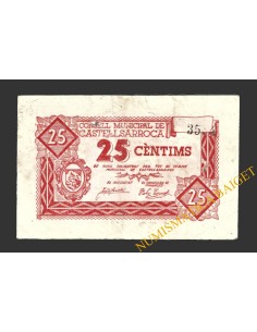 CASTELLSARROCA, (Barcelona), 25 centims, 5 de juny del 1937