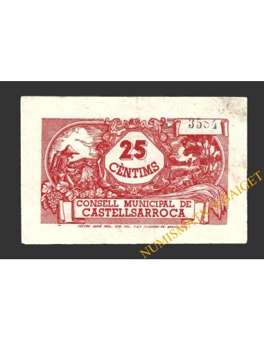CASTELLSARROCA, (Barcelona), 25 centims, 5 de juny del 1937