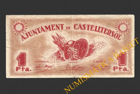 CASTELLTERSOL, (Barcelona), 1 pesseta, maig del 1937