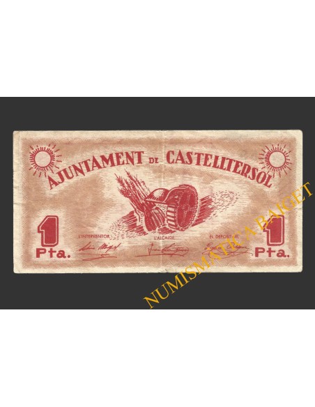 CASTELLTERSOL, (Barcelona), 1 pesseta, maig del 1937