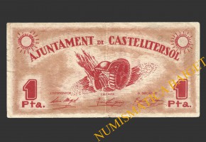 CASTELLTERSOL, (Barcelona), 1 pesseta, maig del 1937