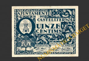 CASTELLTERSOL, (Barcelona), 15 centims, maig del 1937