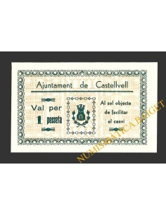 CASTELLVELLL, (Tarragona), 1 pesseta, novembre del 1937