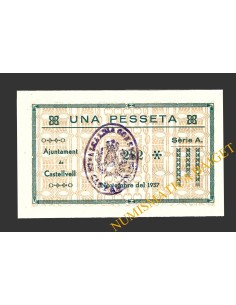 CASTELLVELLL, (Tarragona), 1 pesseta, novembre del 1937 2