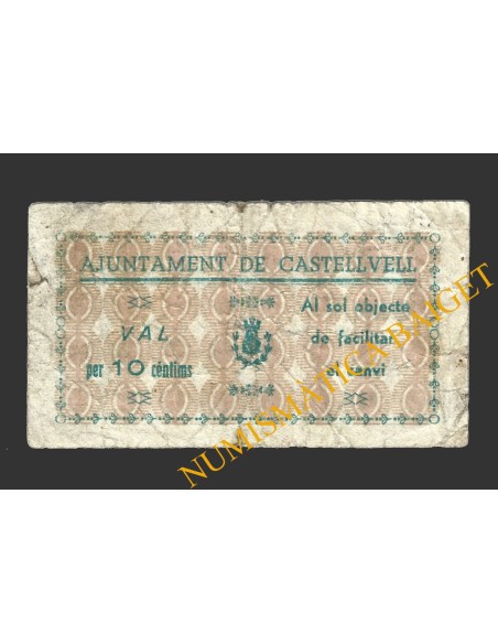 CASTELLVELLL, (Tarragona), 10 centims, novembre del 1937