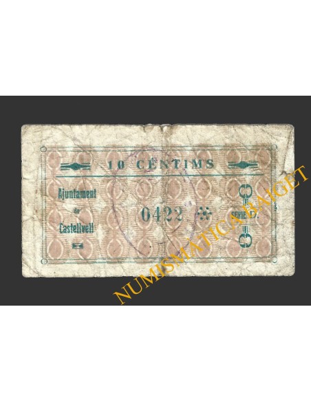 CASTELLVELLL, (Tarragona), 10 centims, novembre del 1937