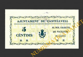 CASTELLVELLL, (Tarragona), 5 centims, novembre del 1937
