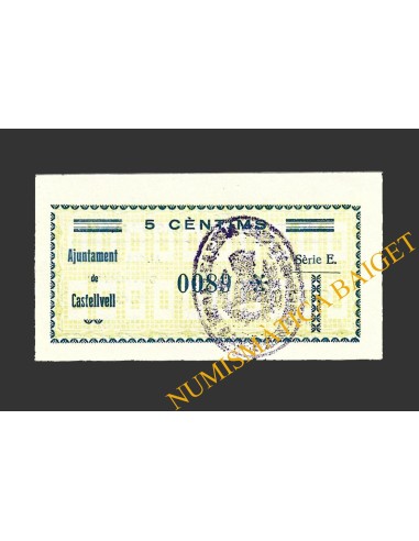 CASTELLVELLL, (Tarragona), 5 centims, novembre del 1937