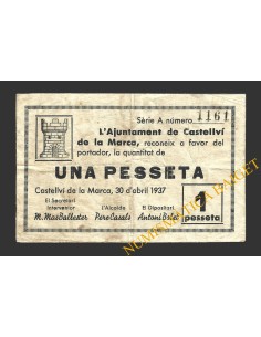 CASTELLVI DE LA MARCA, (Barcelona), 1 pesseta, 30 d'abril del 1937