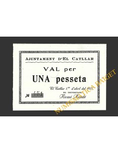 CATLLAR, EL, (Tarragona), 1 pesseta, 1 d'abril del 1937