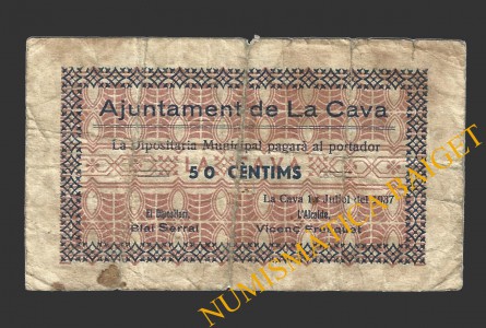 CAVA, LA, (Tarragona), 50 centims, 1 de juliol del 1937