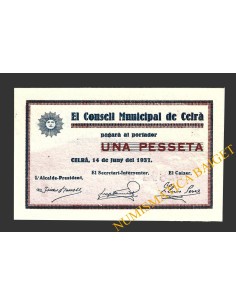 CELRA (Girona), 1 pesseta, 14 de juny del 1937