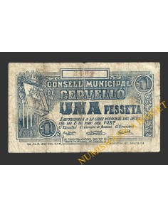 CERVELLO (Barcelona),1 pesseta, 8 de maig del 1937