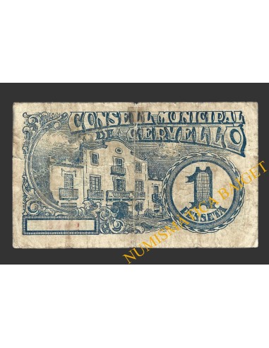 CERVELLO (Barcelona),1 pesseta, 8 de maig del 1937