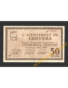 CERVERA (Lleida),50 centims, abril del 1937