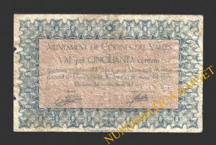 CODINES DEL VALLES (Barcelona), 50 centims, 10 de maig del 1937