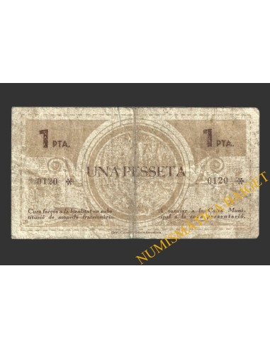 COLLBATO (Barcelona), 1 pesseta, maig del 1937