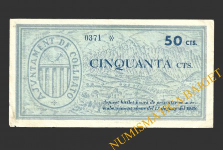 COLLBATO (Barcelona), 50 centims, maig del 1937