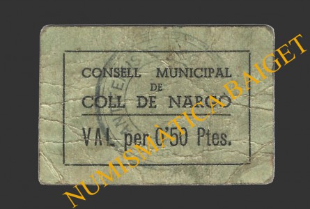 COLL DE NARGO (Lleida), 0'50 pessetes, 1937