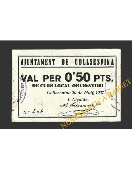 COLLSUSPINA (Barcelona), 0'50 pessetes, 20 de maig del 1937