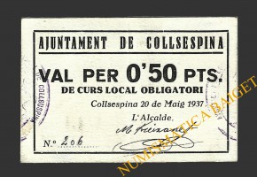 COLLSUSPINA (Barcelona), 0'50 pessetes, 20 de maig del 1937