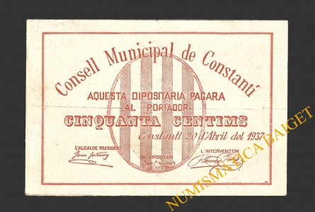 CONSTANTI (TARRAGONA), 50 centims, 20 d'abril del 1937