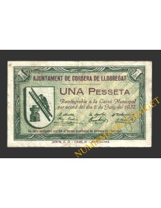 CORBERA DE LLOBREGAT (BARCELONA),1 pesseta, 6 de juny del 1937