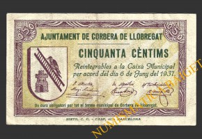CORBERA DE LLOBREGAT (BARCELONA),50 centims, 6 de juny del 1937