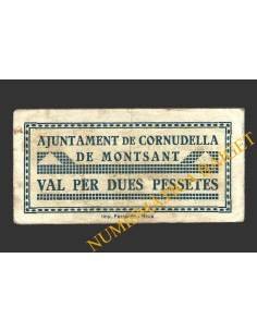 CORNUDELLA DE MONTSANT (Tarragona), 2 pessetes, 1937