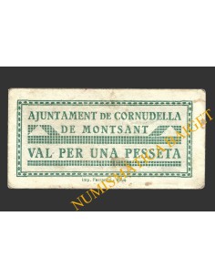 CORNUDELLA DE MONTSANT (Tarragona), 1 pesseta, 1937