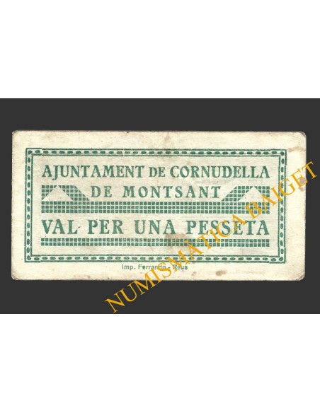 CORNUDELLA DE MONTSANT (Tarragona), 1 pesseta, 1937