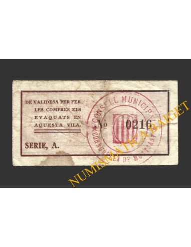 CORNUDELLA DE MONTSANT (Tarragona), 0'50 pessetes, 1937