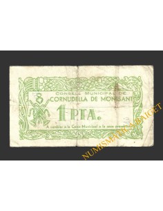 CORNUDELLA DE MONTSANT (Tarragona), 1 pesseta, 24 de desembre del 1937 