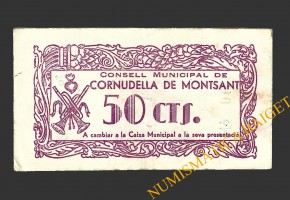 CORNUDELLA DE MONTSANT (Tarragona), 50 centims, 24 de desembre del 1937 
