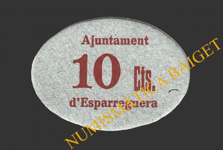 ESPARRAGUERA (Barcelona), 10 centims, 1937 