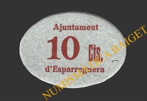 ESPARRAGUERA (Barcelona), 10 centims, 1937 